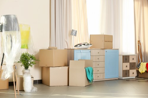 Office relocation planning in Westbrompton with movers preparing business equipment