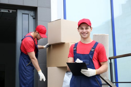 Supervisor reviewing safety procedures during a removals task