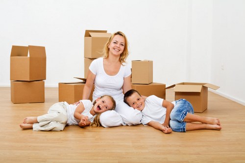 Prepared household items ready for removal van transport