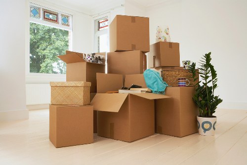 Donated furniture prepared for charity collection