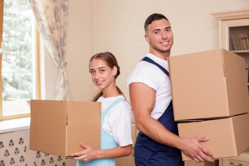 Commercial office relocation with careful loading and transport
