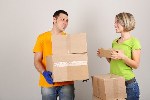 Packed household items ready for a Westbrompton move