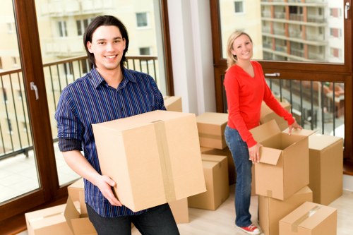 Office furniture being moved for a West Brompton business relocation